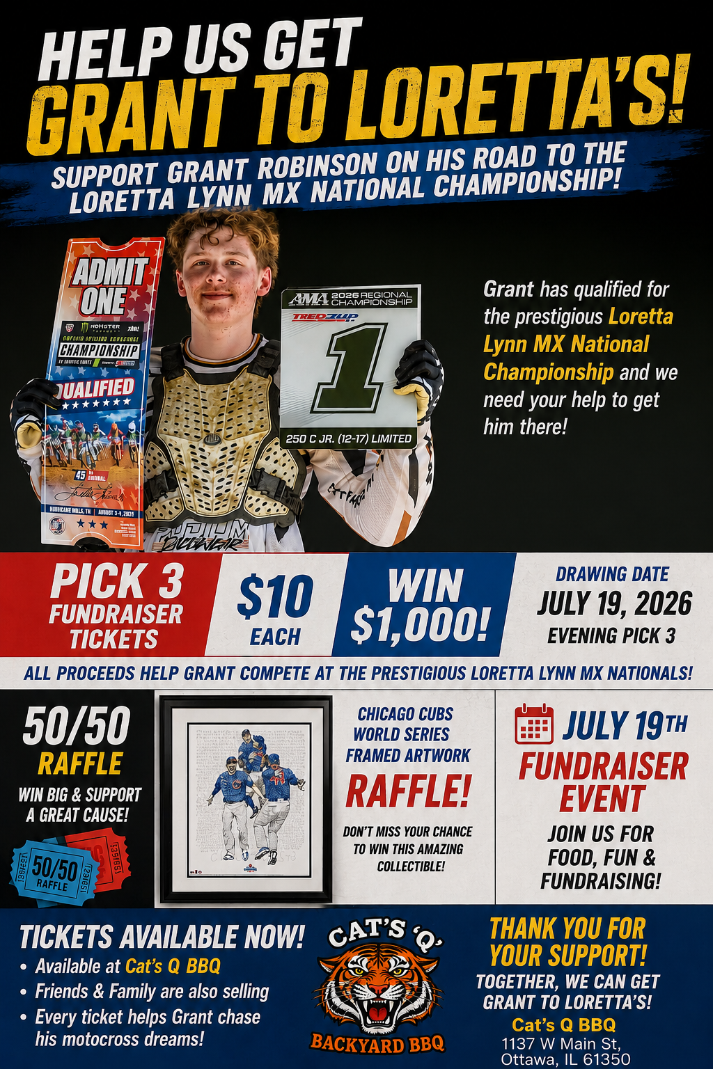 July 19, 2026 Fundraising flyer for Grant Robinson<br />
